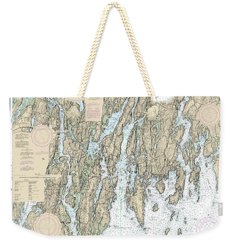 Nautical Chart-13293 Damariscotta, Sheepscot-kennebec Rivers, South Bristol Harbor, Christmas Cove - Weekender Tote Bag