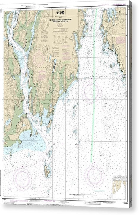 Nautical Chart-13295 Kennebec-Sheepscot River Entrances  Acrylic Print