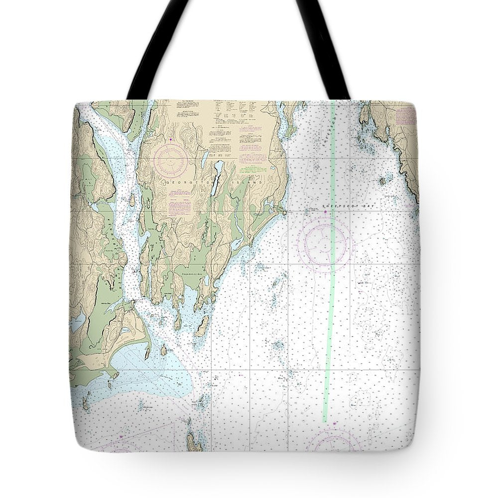 Nautical Chart-13295 Kennebec-sheepscot River Entrances - Tote Bag