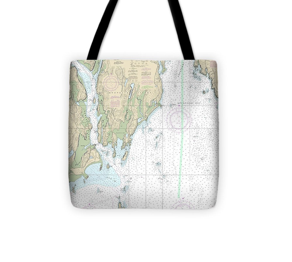 Nautical Chart 13295 Kennebec Sheepscot River Entrances Tote Bag