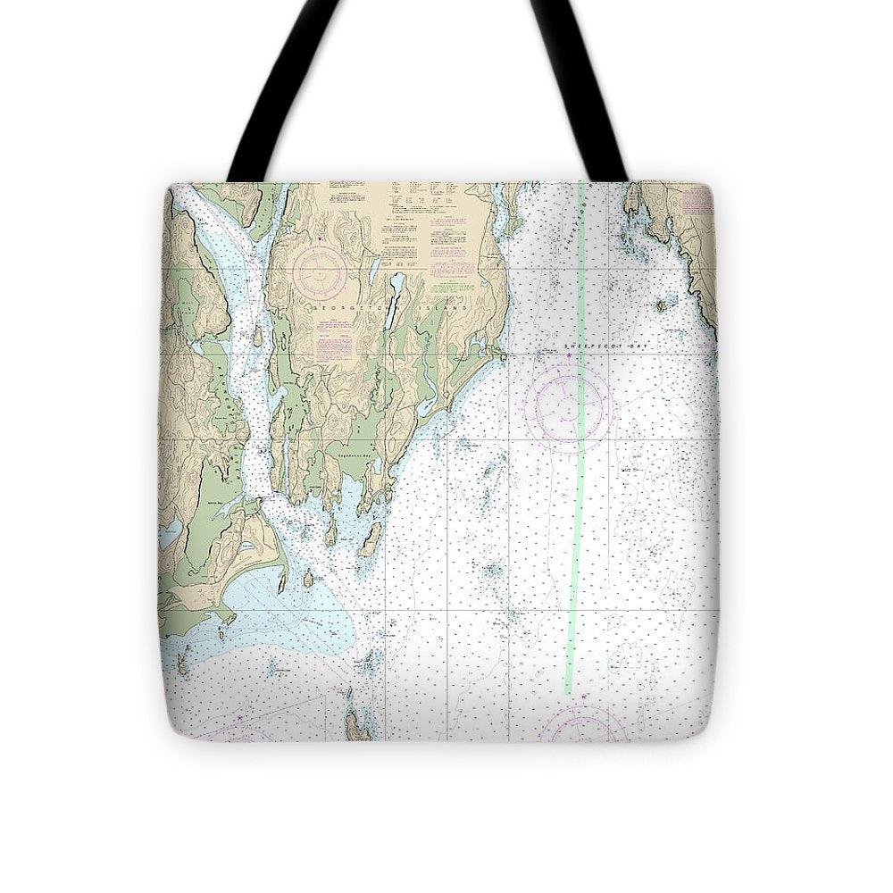 Nautical Chart-13295 Kennebec-sheepscot River Entrances - Tote Bag