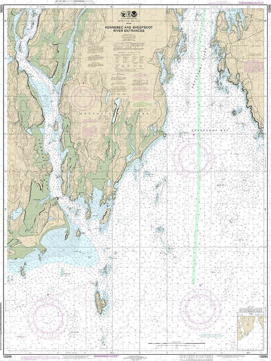 Nautical Chart 13295 Kennebec Sheepscot River Entrances Puzzle