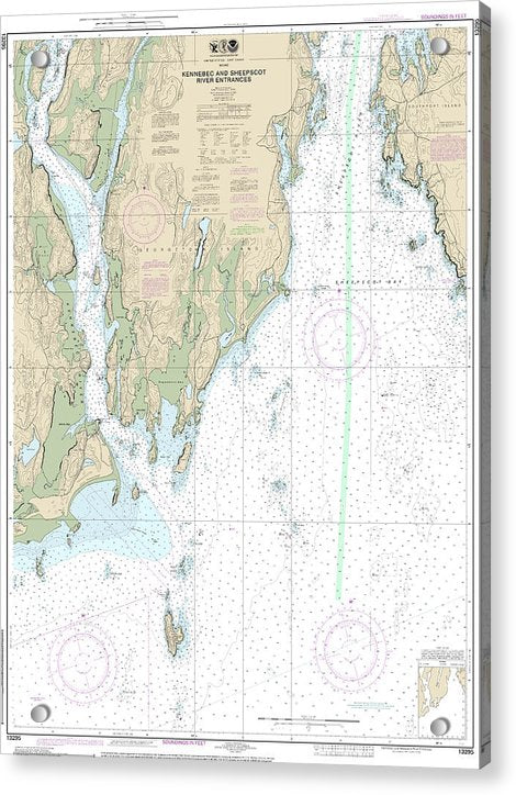 Nautical Chart-13295 Kennebec-sheepscot River Entrances - Acrylic Print