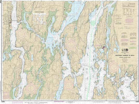 Nautical Chart 13296 Boothbay Harbor Bath, Including Kennebec River Puzzle