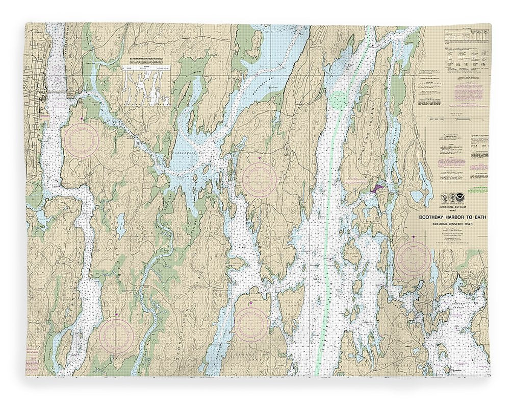 Nautical Chart-13296 Boothbay Harbor-bath, Including Kennebec River - Blanket