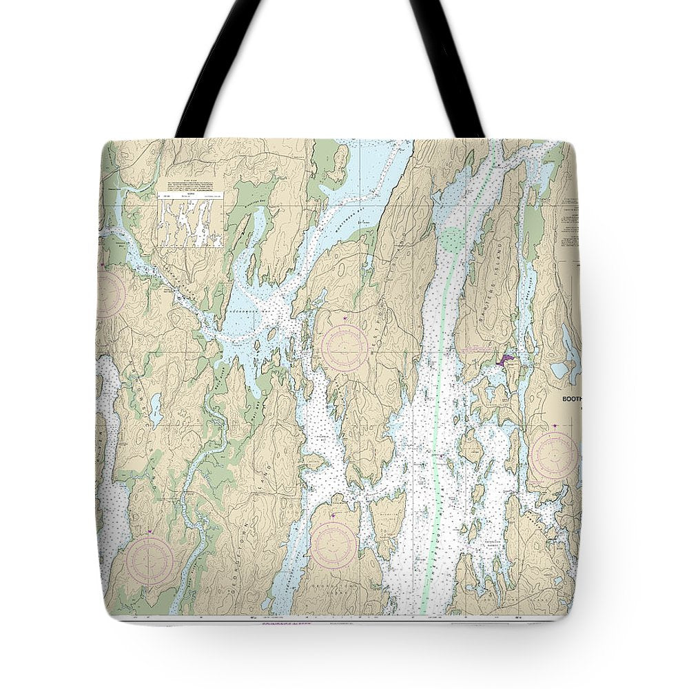 Nautical Chart-13296 Boothbay Harbor-bath, Including Kennebec River - Tote Bag