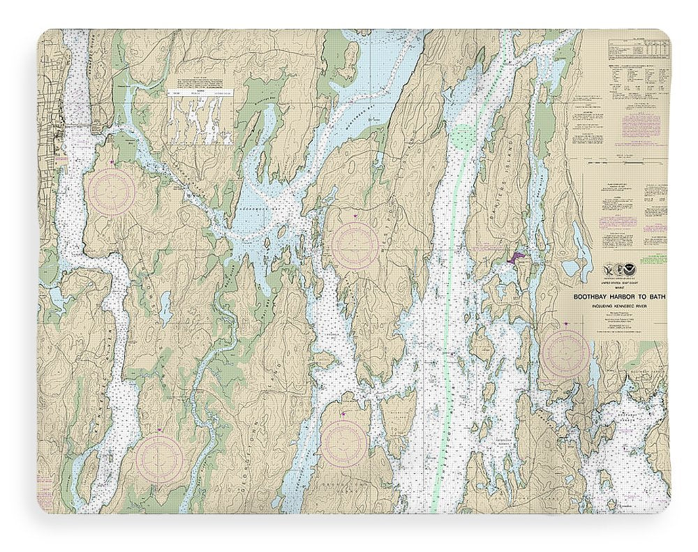 Nautical Chart-13296 Boothbay Harbor-bath, Including Kennebec River - Blanket