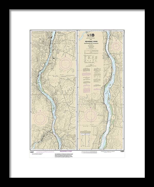 Nautical Chart-13297 Kennebec River Courthouse Point-augusta - Framed Print