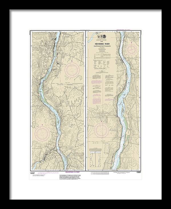 Nautical Chart-13297 Kennebec River Courthouse Point-augusta - Framed Print