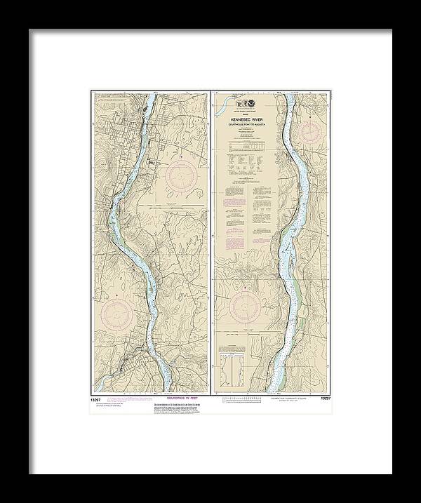 Nautical Chart-13297 Kennebec River Courthouse Point-augusta - Framed Print