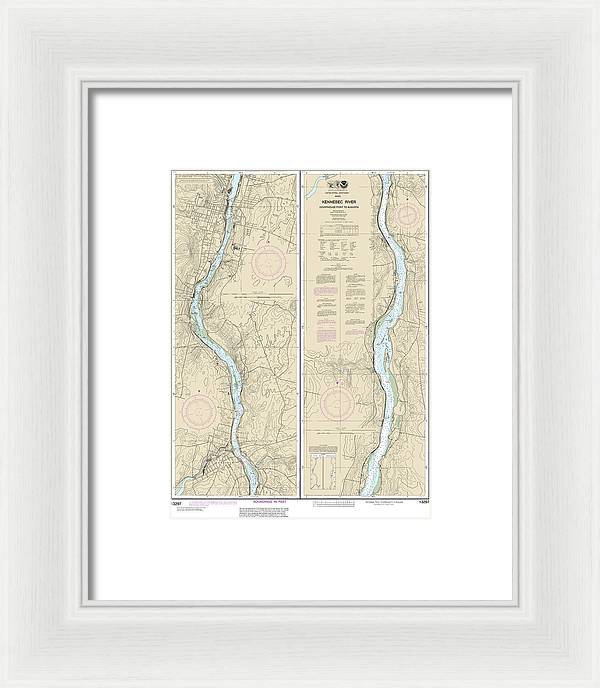 Nautical Chart-13297 Kennebec River Courthouse Point-augusta - Framed Print