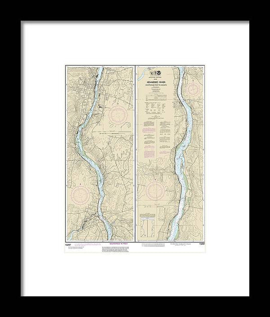 A beuatiful Framed Print of the Nautical Chart-13297 Kennebec River Courthouse Point-Augusta by SeaKoast