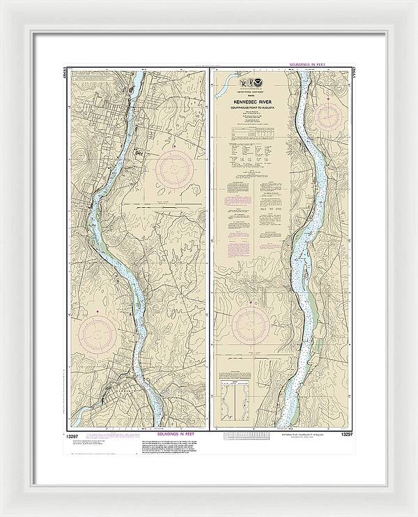 Nautical Chart-13297 Kennebec River Courthouse Point-augusta - Framed Print