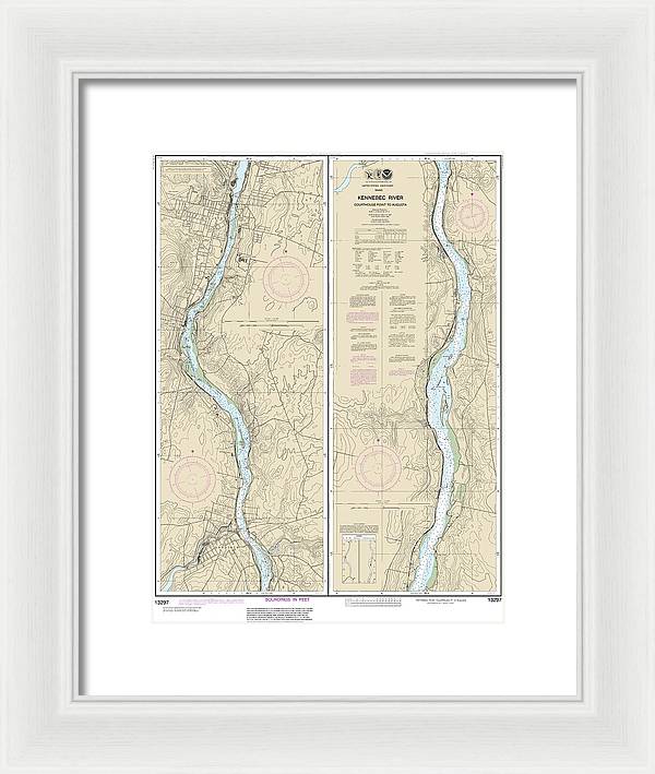 Nautical Chart-13297 Kennebec River Courthouse Point-augusta - Framed Print