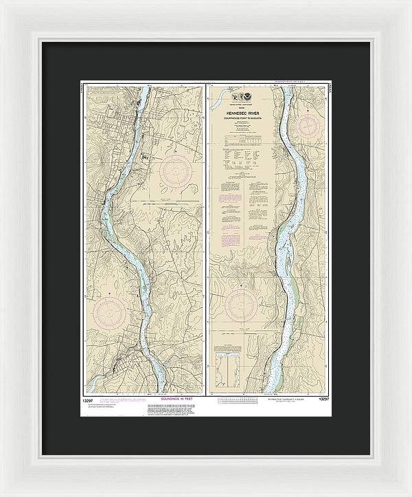 Nautical Chart-13297 Kennebec River Courthouse Point-augusta - Framed Print