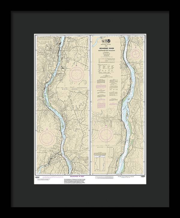 Nautical Chart-13297 Kennebec River Courthouse Point-augusta - Framed Print