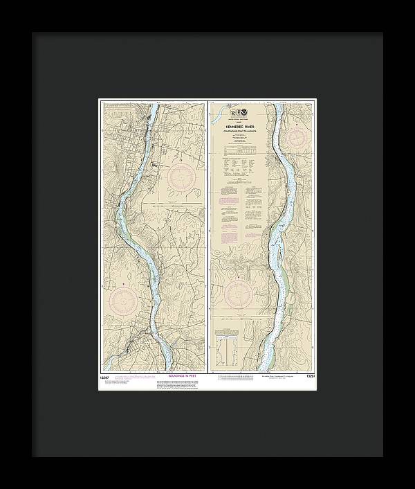 Nautical Chart-13297 Kennebec River Courthouse Point-augusta - Framed Print