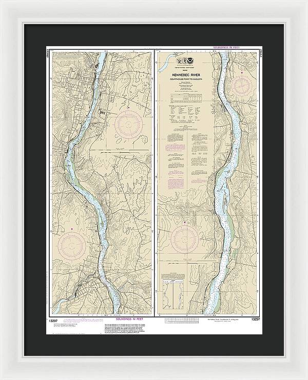 Nautical Chart-13297 Kennebec River Courthouse Point-augusta - Framed Print