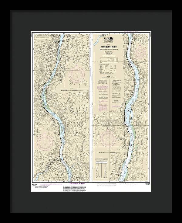 Nautical Chart-13297 Kennebec River Courthouse Point-augusta - Framed Print