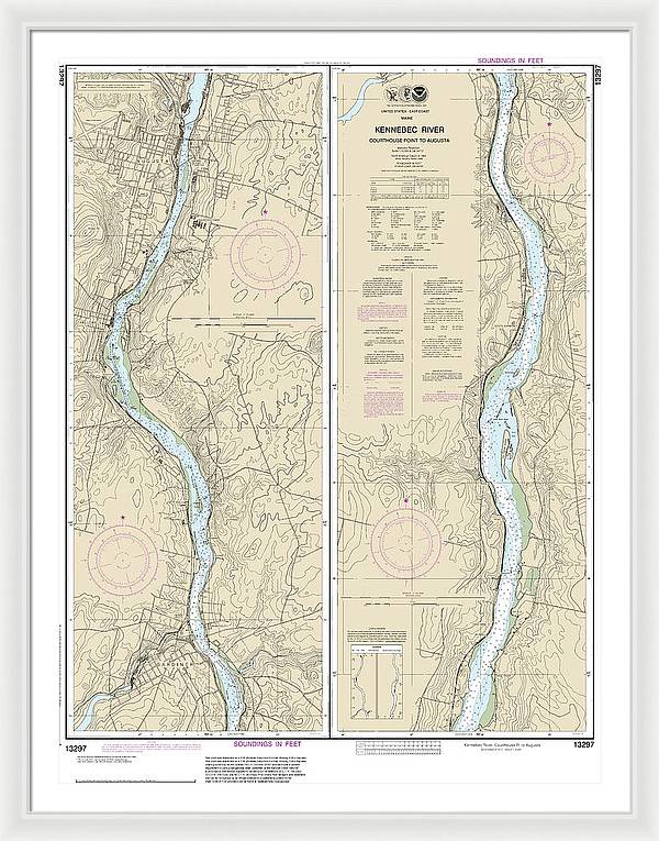 Nautical Chart-13297 Kennebec River Courthouse Point-augusta - Framed Print