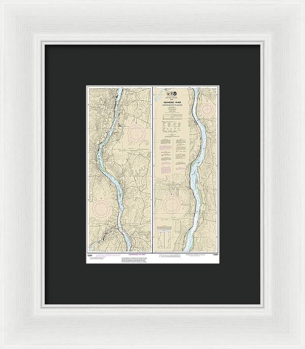 Nautical Chart-13297 Kennebec River Courthouse Point-augusta - Framed Print