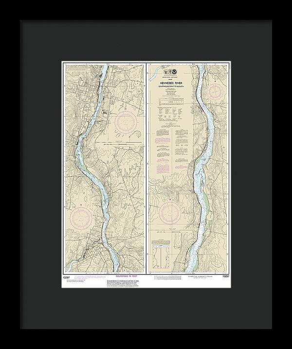 Nautical Chart-13297 Kennebec River Courthouse Point-augusta - Framed Print