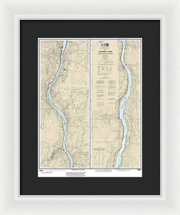 Nautical Chart-13297 Kennebec River Courthouse Point-augusta - Framed Print