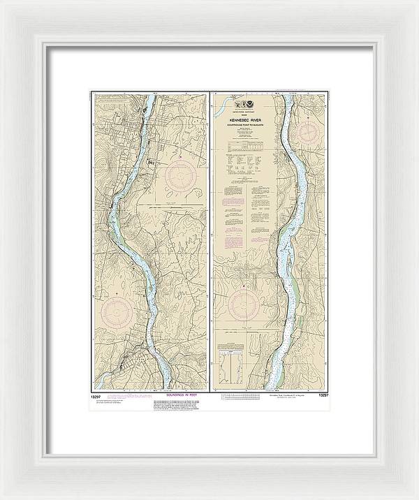 Nautical Chart-13297 Kennebec River Courthouse Point-augusta - Framed Print