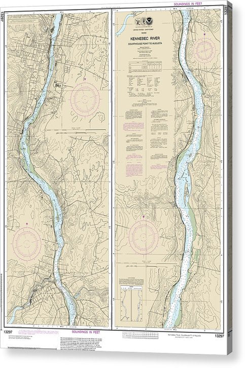 Nautical Chart-13297 Kennebec River Courthouse Point-Augusta  Acrylic Print
