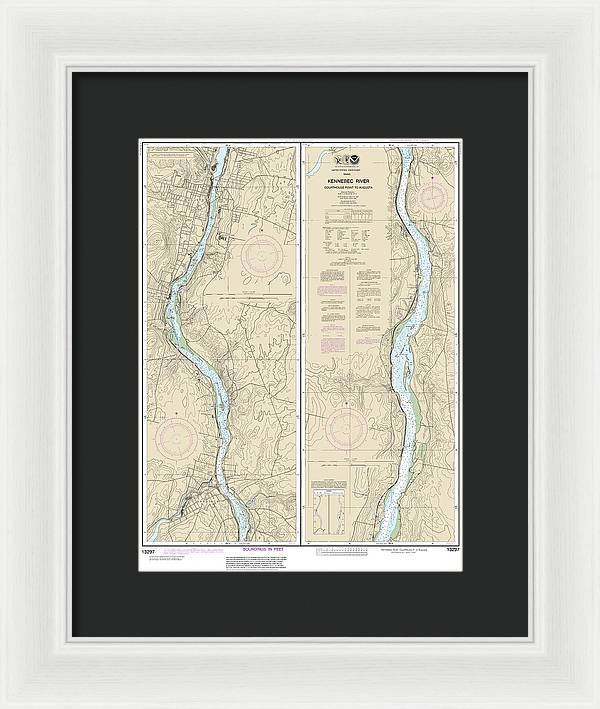 Nautical Chart-13297 Kennebec River Courthouse Point-augusta - Framed Print