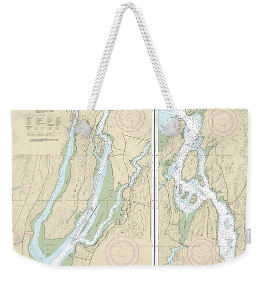 Nautical Chart-13298 Kennebec River Bath-courthouse Point - Weekender Tote Bag
