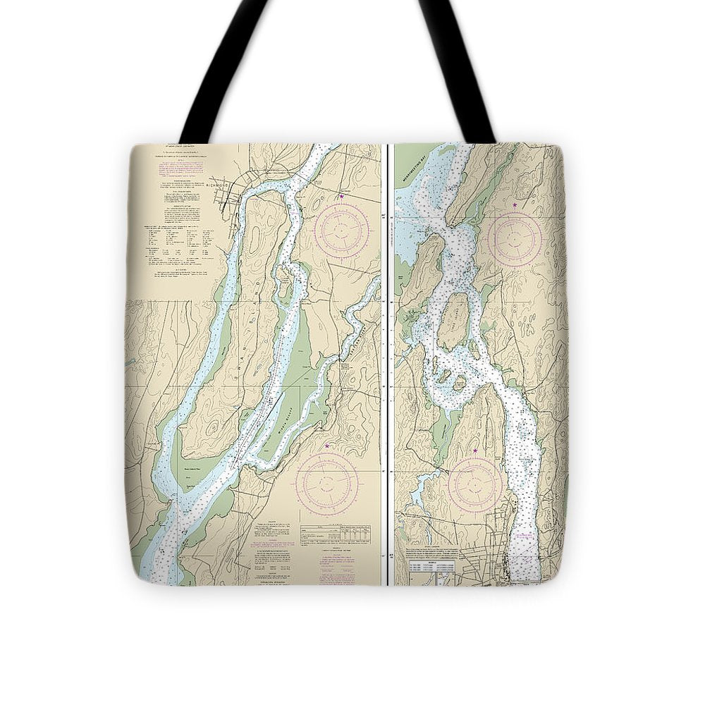 Nautical Chart-13298 Kennebec River Bath-courthouse Point - Tote Bag