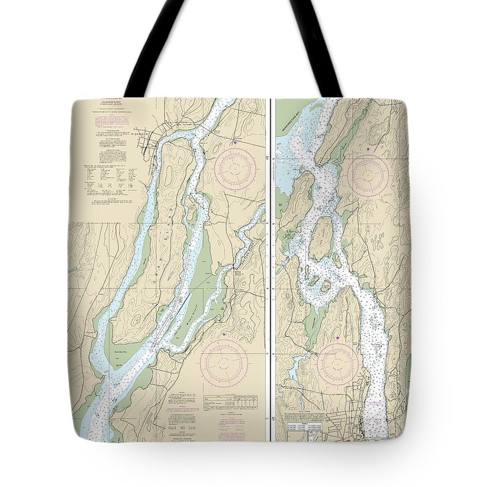 Nautical Chart-13298 Kennebec River Bath-courthouse Point - Tote Bag