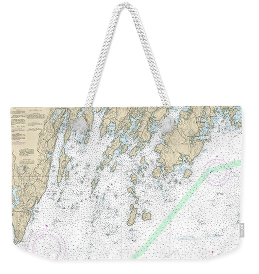 Nautical Chart-13301 Muscongus Bay, New Harbor, Thomaston - Weekender Tote Bag