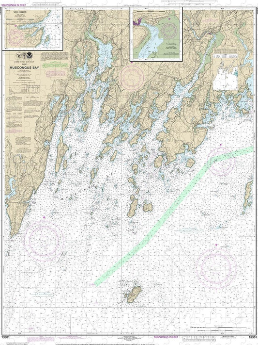 Nautical Chart 13301 Muscongus Bay, New Harbor, Thomaston Puzzle