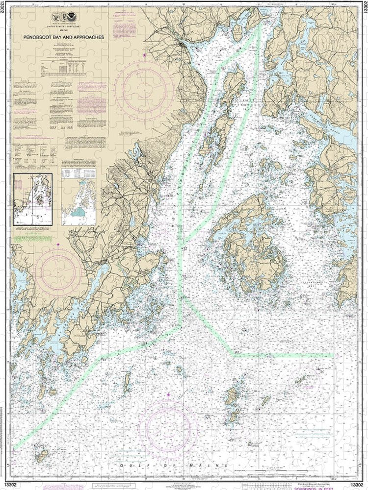 Nautical Chart 13302 Penobscot Bay Approaches Puzzle