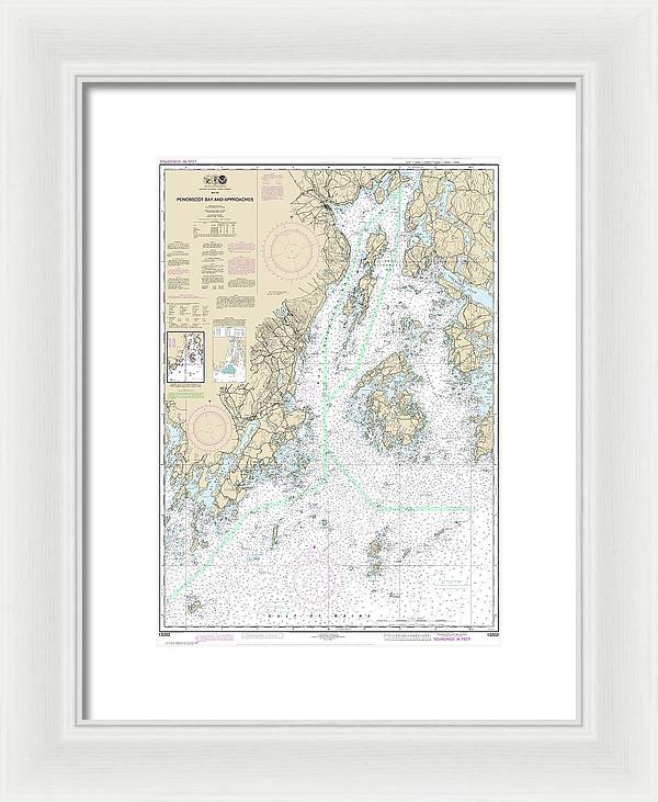 Nautical Chart-13302 Penobscot Bay-approaches - Framed Print