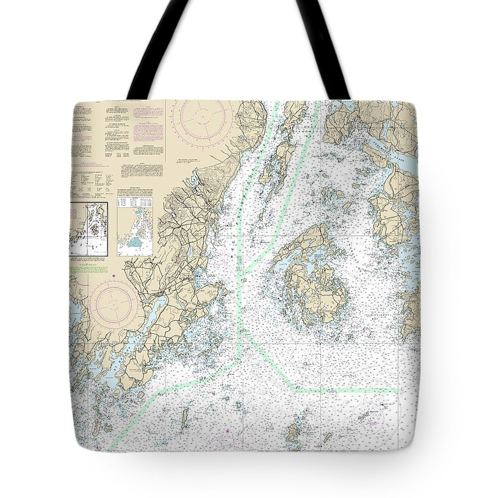 Nautical Chart-13302 Penobscot Bay-approaches - Tote Bag