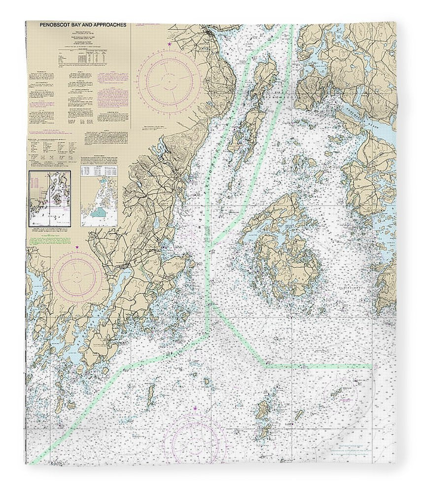 Nautical Chart 13302 Penobscot Bay Approaches Blanket