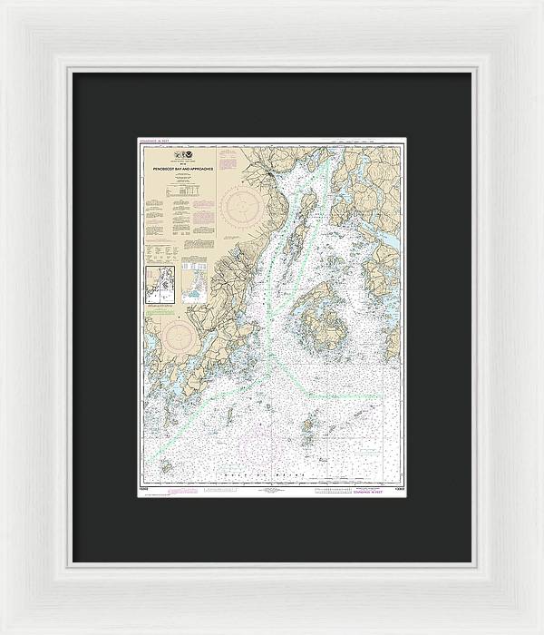 Nautical Chart-13302 Penobscot Bay-approaches - Framed Print