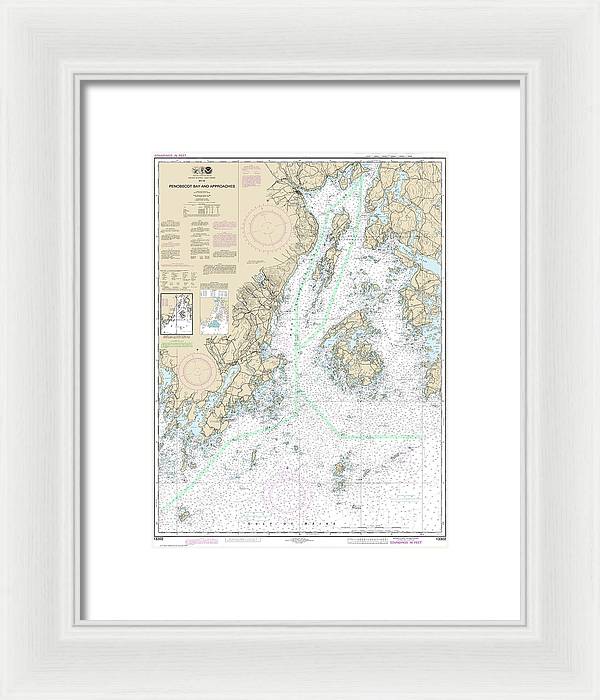 Nautical Chart-13302 Penobscot Bay-approaches - Framed Print