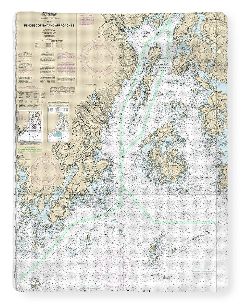 Nautical Chart-13302 Penobscot Bay-approaches - Blanket