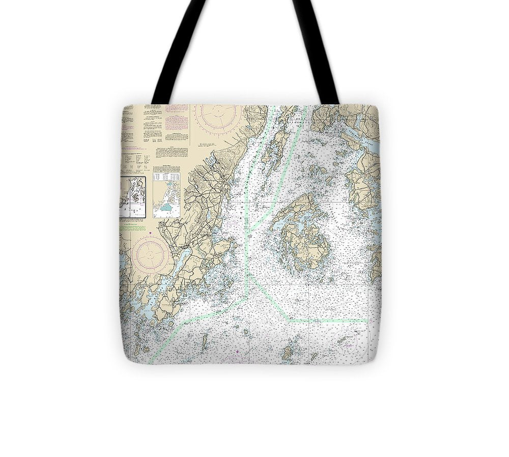 Nautical Chart 13302 Penobscot Bay Approaches Tote Bag