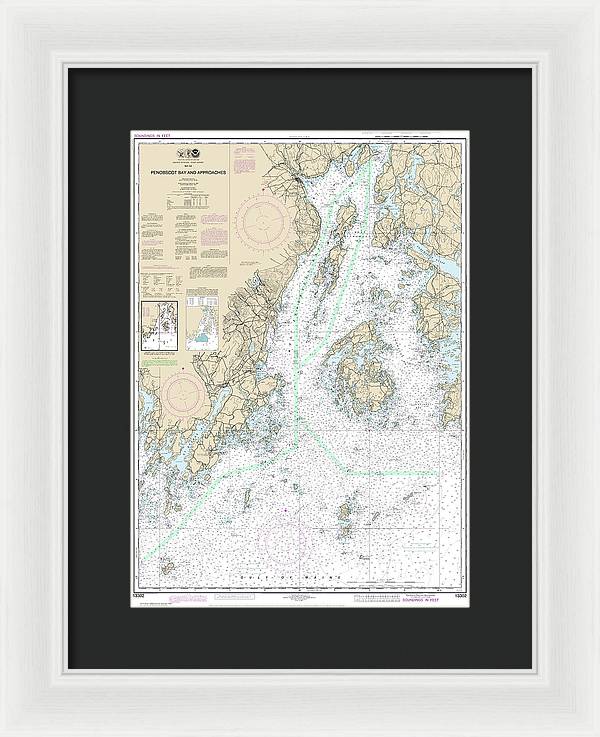 Nautical Chart-13302 Penobscot Bay-approaches - Framed Print