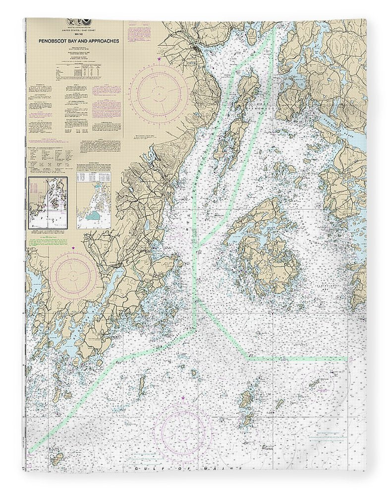 Nautical Chart-13302 Penobscot Bay-approaches - Blanket