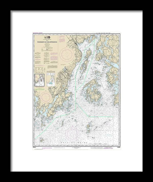 Nautical Chart-13302 Penobscot Bay-approaches - Framed Print