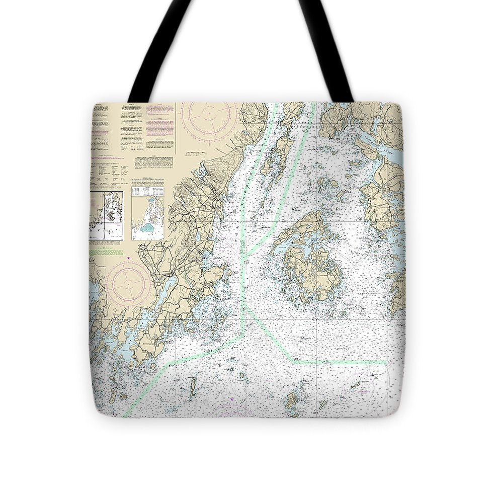 Nautical Chart-13302 Penobscot Bay-approaches - Tote Bag