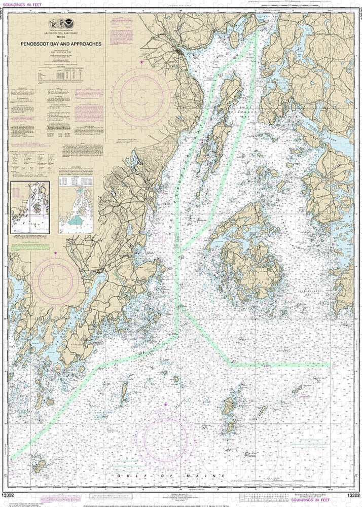 Nautical Chart-13302 Penobscot Bay-approaches - Puzzle