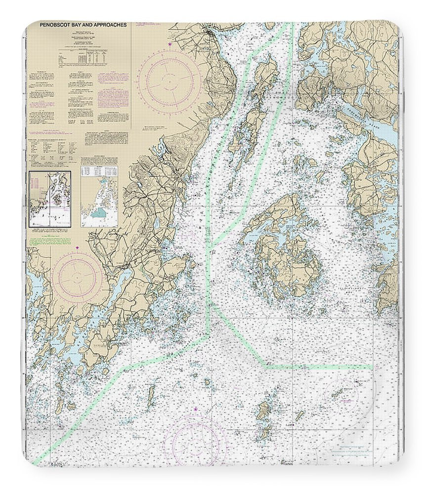 Nautical Chart-13302 Penobscot Bay-approaches - Blanket