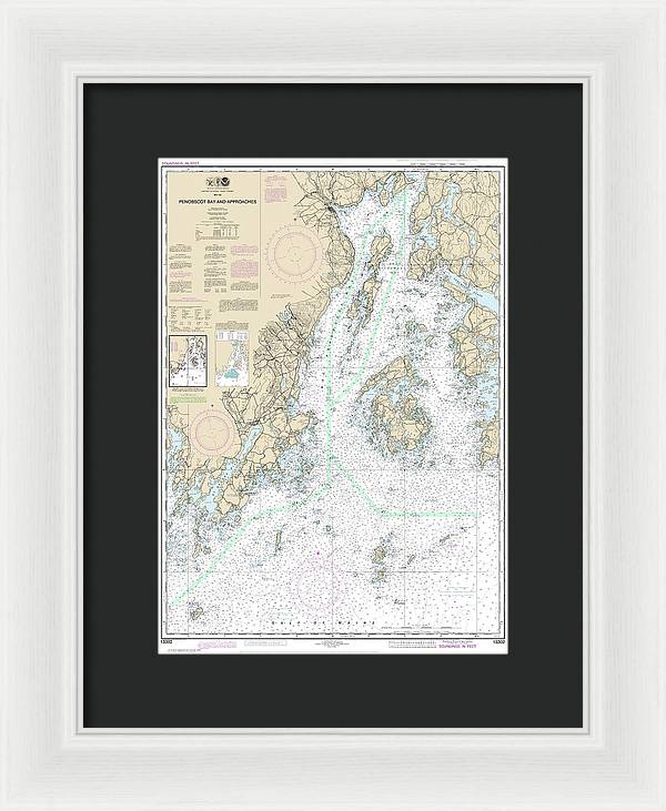 Nautical Chart-13302 Penobscot Bay-approaches - Framed Print